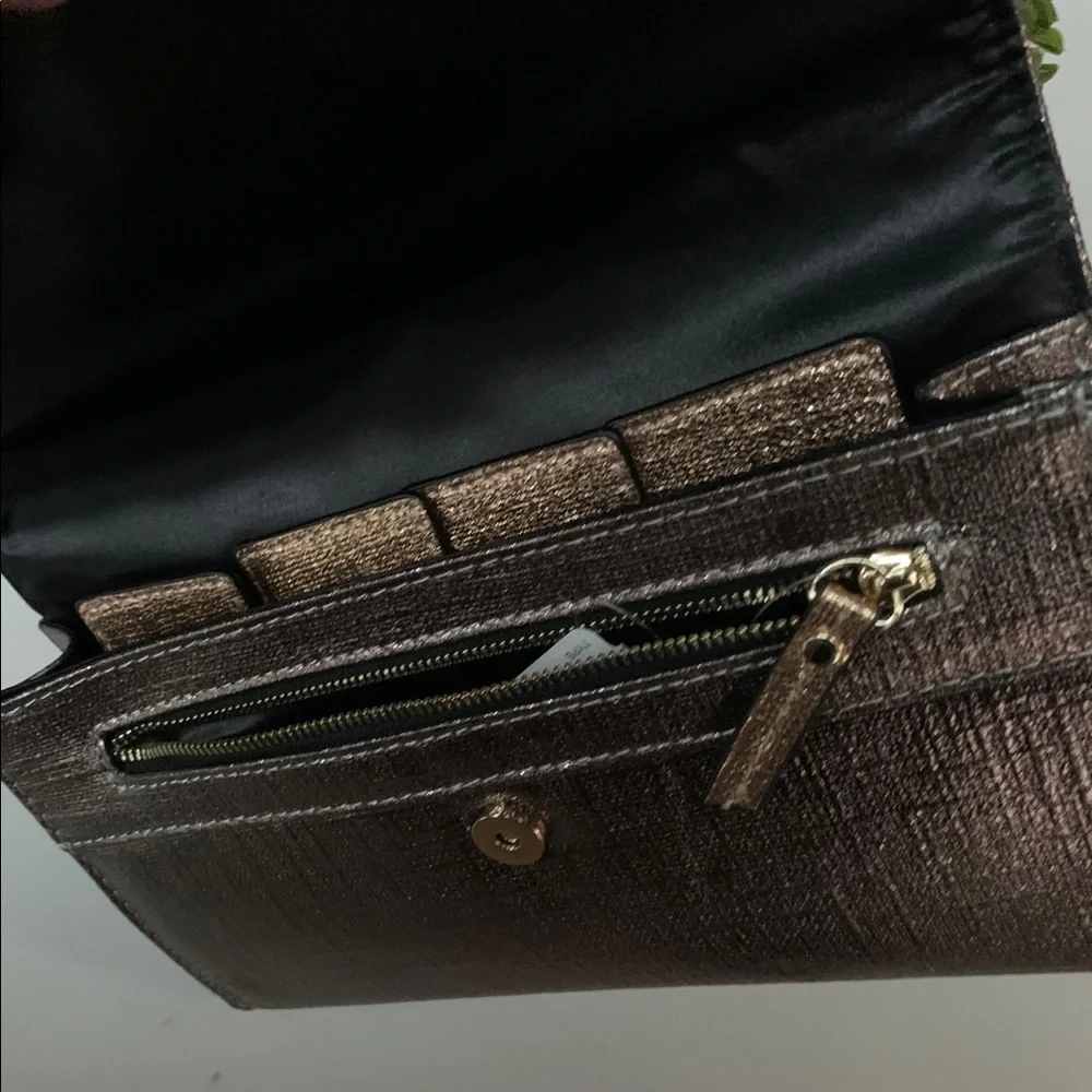 Neiman Marcus clutch Bronze color new - Picture 6 of 14